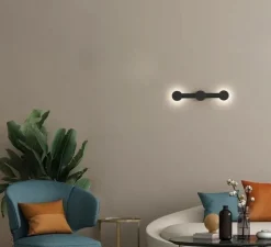 Applique murale, Rigoberta indirect duo, noir mat, LED, 2700K, 1840 lm, Ø9cm, H45cm - Robin