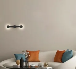Applique murale, Rigoberta indirect duo, noir mat, LED, 2700K, 1840 lm, Ø9cm, H45cm - Robin