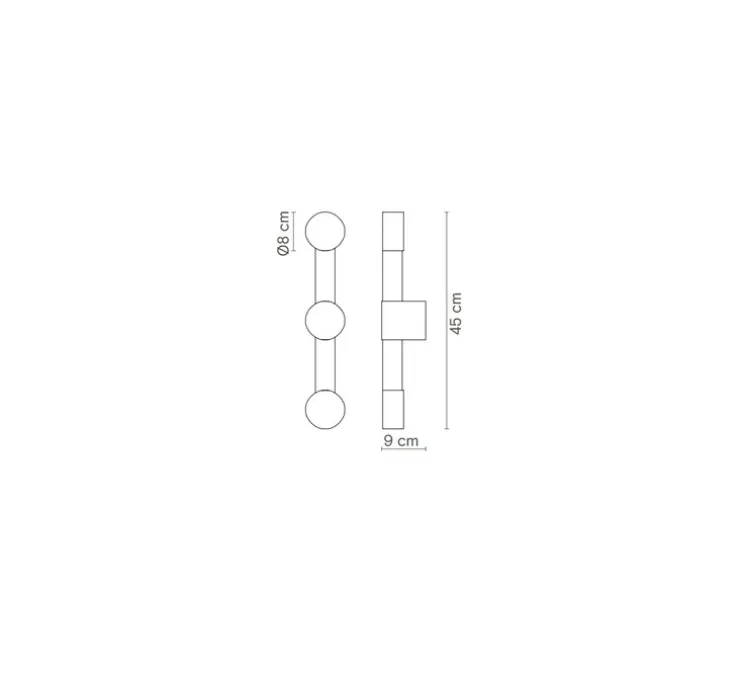 Applique murale, Rigoberta indirect duo, noir mat, LED, 2700K, 1840 lm, Ø9cm, H45cm - Robin
