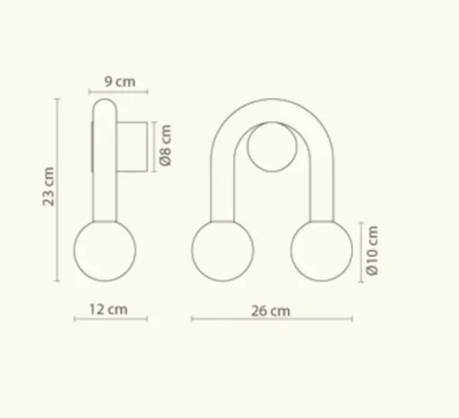 Applique murale, Rigoberta direct super curved, blanc, L26cm, H23cm - Robin