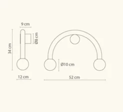 Applique murale, Rigoberta direct curved, blanc, L52cm, H23cm - Robin