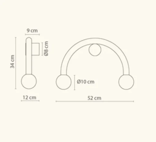 Applique murale, Rigoberta direct curved, blanc, L52cm, H23cm - Robin