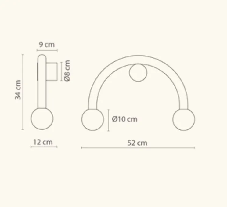 Applique murale, Rigoberta direct curved, blanc, L52cm, H23cm - Robin