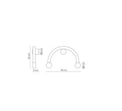 Applique murale, Rigoberta indirect curved, blanc mat, LED, 3000K, 1840 lm, L50cm, H32cm - Robin