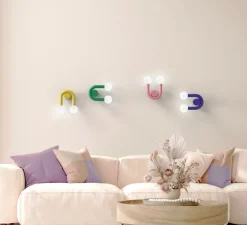 Applique murale, Rigoberta direct super curved, vert trafic, L26cm, H23cm - Robin