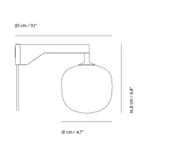 Applique murale, Rime, orange, L23cm, H12cm - Muuto