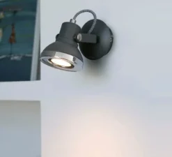 Applique murale, Ring, noir, H10cm - FARO