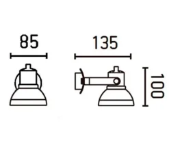 Applique murale, Ring, noir, H10cm - FARO