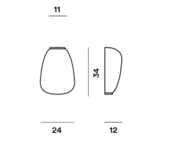 Applique murale, Rituals 1 Semi, blanc, or, L24cm, H34cm - Foscarini