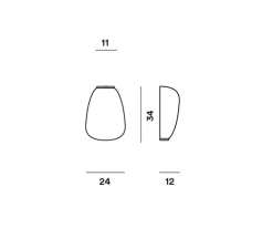 Applique murale, Rituals 1 Semi, blanc, L24cm, H34cm - Foscarini