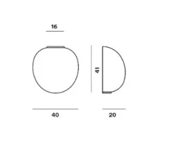 Applique murale, Rituals XL semi, blanc, L40cm, H41cm - Foscarini