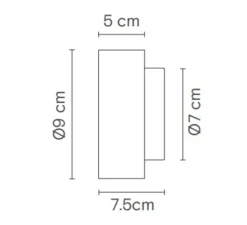 Applique murale, Rock 9, blanc, IP44, LED, 3000K, 350 lm, Ø9cm, H7,5cm - Robin