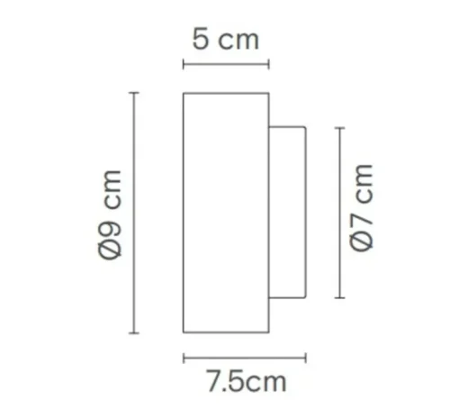Applique murale, Rock 9, blanc, IP44, LED, 3000K, 350 lm, Ø9cm, H7,5cm - Robin