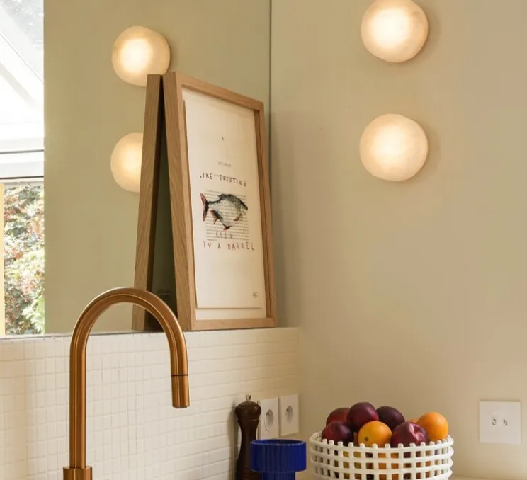 Applique murale, Rock IP44, Albâtre, IP44, LED, 3000K, 350lm, L14cm, H14cm - Robin