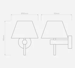 Applique murale, Roma, or mat, IP44, L15cm, H19cm - Astro Lighting