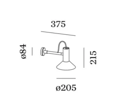 Applique murale, Roomor 1.1, noir (intérieur laiton), L20,5cm, H21,5cm - Wever&Ducré