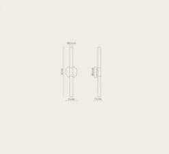 Applique murale, Roos, or, LED, 2700K, 700 lm, L12cm, H52cm - Robin