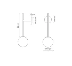 Applique murale, Royal single arm, Albâtre, L10cm, H32cm - Robin