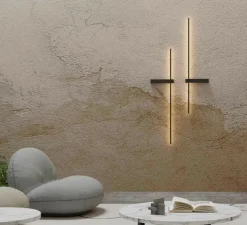 Applique murale, Rut, noir mat, LED, 3000K, 700 lm, L30cm, H125cm - Robin