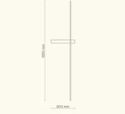 Applique murale, Rut, noir mat, LED, 3000K, 700 lm, L30cm, H125cm - Robin