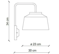 Applique murale, 50's C2002, crème, L23cm, H34cm - Ferroluce