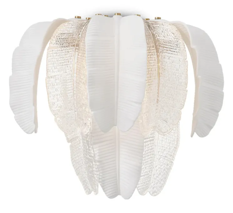 Applique murale, Saint Lucia, blanc, verre texturé, L45cm, H35,5cm - Eichholtz