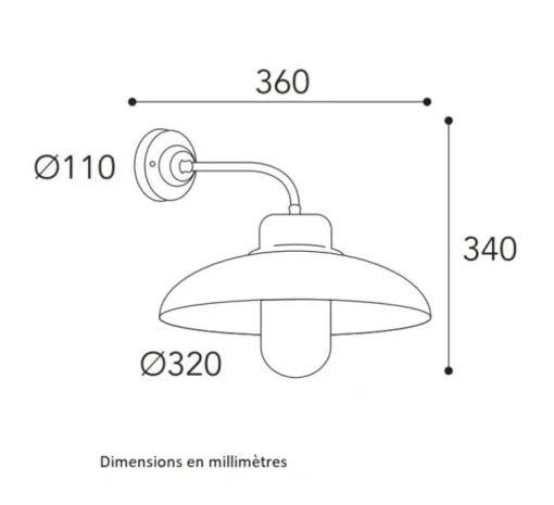 Applique murale, Samoa 1335, Cuivre laiton vieilli, IP44, L36cm, H34cm - Moretti Luce