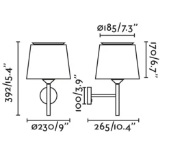 Applique murale, Savoy, blanc, L23cm, H39,2cm - FARO