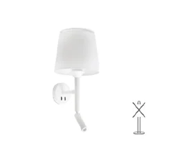 Applique murale, Savoy, liseuse, blanc, LED, 3000K, 160lm, L23cm, H50cm - Faro