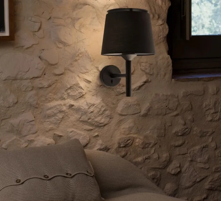 Applique murale, Savoy, noir, L23cm, H39,2cm - FARO