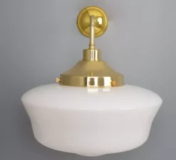 Applique murale, Schoolhouse, laiton poli, L38cm, H35cm - Mullan Lighting