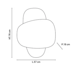Applique murale, Screen 70's double,lin bouleau, L57cm, H76cm - Market Set
