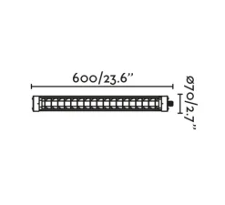 Applique murale, Scuba Louver 600, noir, IP65, LED, 2700K, 1280 lm, L60cm, H7cm - Faro