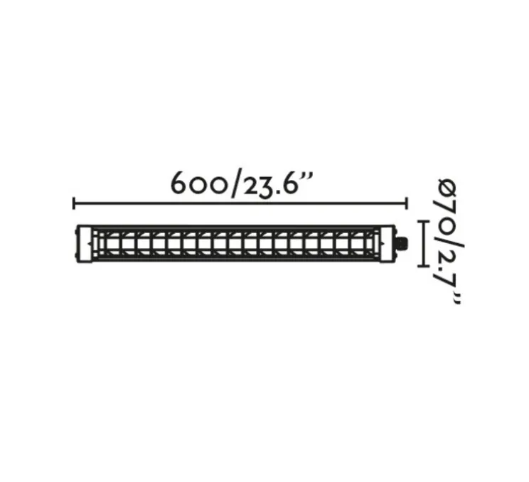 Applique murale, Scuba Louver 600, noir, IP65, LED, 2700K, 1280 lm, L60cm, H7cm - Faro