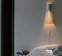 Applique murale, Secto 4230, câble+interrupteur, blanc, 3000K, 370lm, H60cm, L30cm - Secto Design