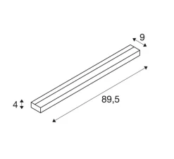 Applique murale, Sedo 21, aluminium, LED, 3000k, 2500 lm, L89,5cm, H4cm - Slv