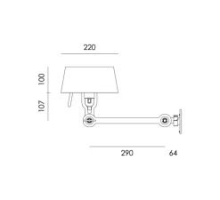 Applique murale, Set 2x Bolt Bed underfit install, sans câble, Bleu clair, L29cm, H27cm - Tonone