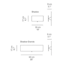 Applique murale, Shadow Piccola, blanc, LED, 2700K, 1600lm, L33cm, H17cm - Quadrifoglio Lighting
