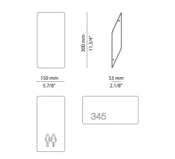 Applique murale, Shapes 4100, champagne, LED, dim, 2700K, 870 lm, L15cm, H30cm - Estiluz