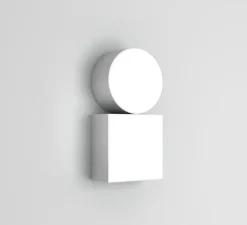 Applique murale, Shapes 359 Circle and square, blanc, nickel, LED, 2700K, lm, L23cm, H12cm - Atelier Areti