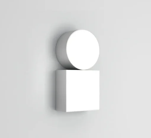 Applique murale, Shapes 359 Circle and square, blanc, nickel, LED, 2700K, lm, L23cm, H12cm - Atelier Areti