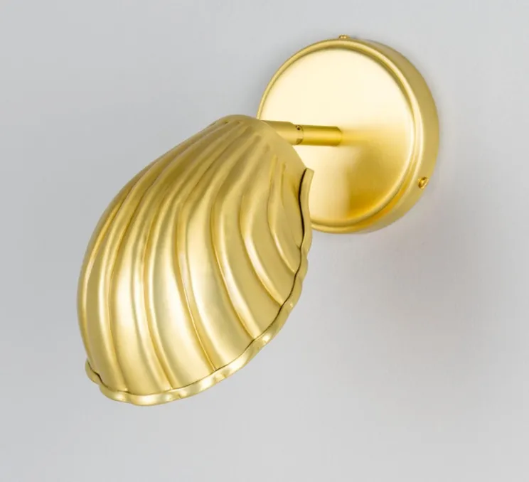 Applique murale, Shell, or satiné, Ø12cm, H26.5cm - Mullan Lighting