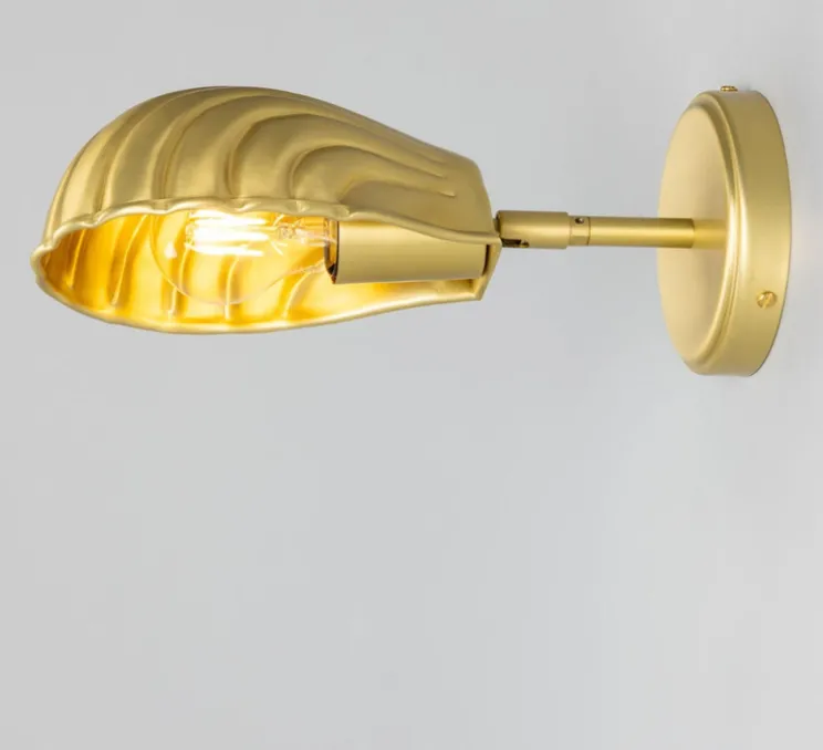 Applique murale, Shell, or satiné, Ø12cm, H26.5cm - Mullan Lighting