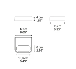 Applique murale, Shift Small, noir mat, LED, 2700K, 2495 lm, L17cm, H4cm - Lodes