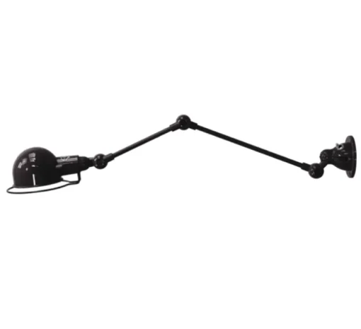 Applique murale, Signal 2 bras, SI371, interrupteur, noir, mat, Ø10cm, H47cm- Jieldé
