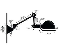 Applique murale, Signal 2 bras, SI371, blanc, mat, Ø10cm, H47cm - Jieldé