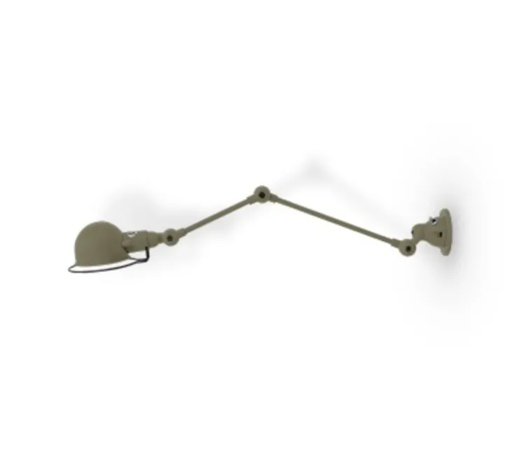 Applique murale, Signal 2 bras, SI371, gris, vert mat, Ø10cm, H47cm - Jieldé
