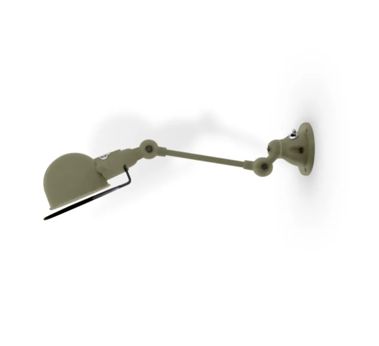 Applique murale, Signal 2 bras, SI701, gris, vert mat, Ø10cm, H47cm- Jieldé