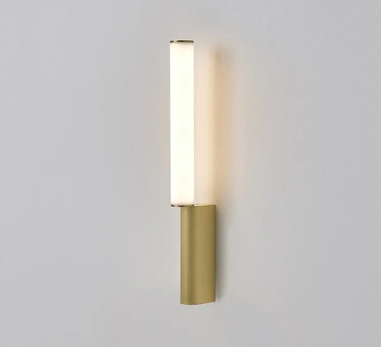 Applique murale, Signal 345, laiton satiné, LED, dim, 2700K, 280 lm, L4cm, H34,5cm - CVL