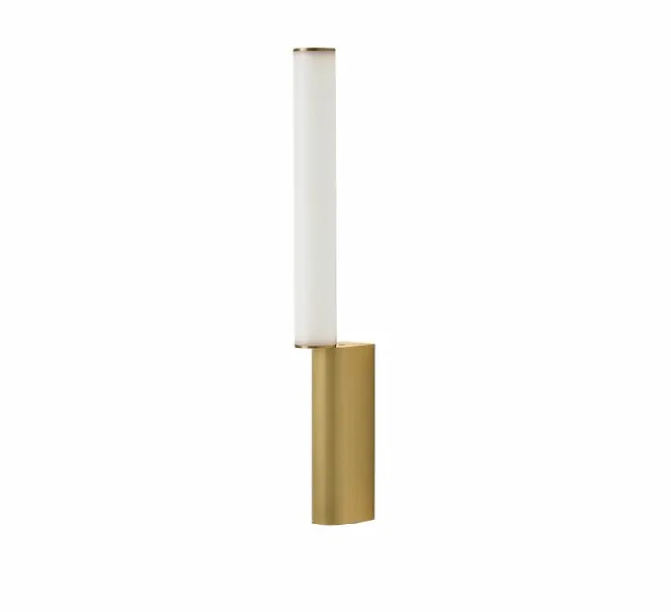 Applique murale, Signal 445, laiton satiné, LED, dim, 2700K, 480 lm, L4cm, H44,5cm - CVL